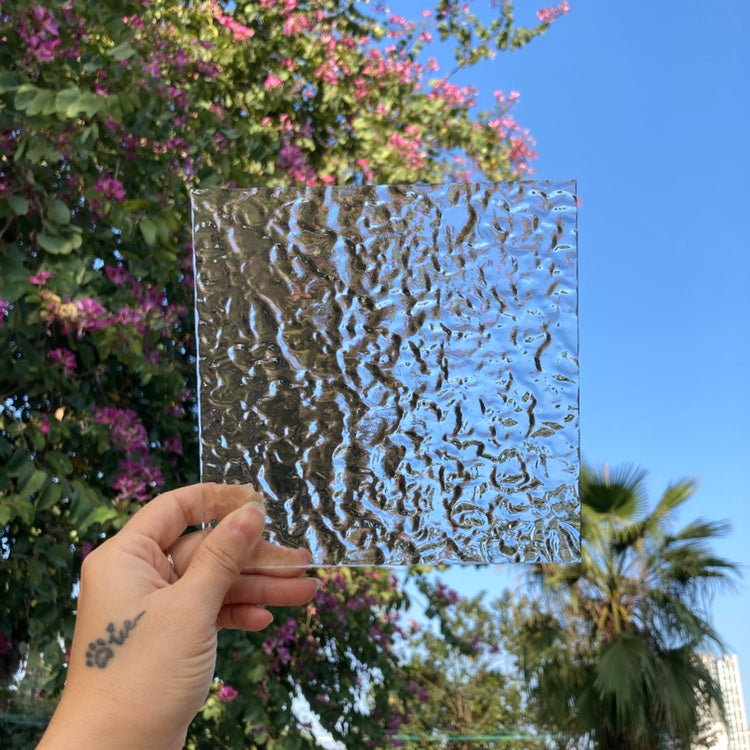 2-Pack Acrylic Sheet for Lighting Fixtures: Transparent with Stone Pattern, UV Customizable