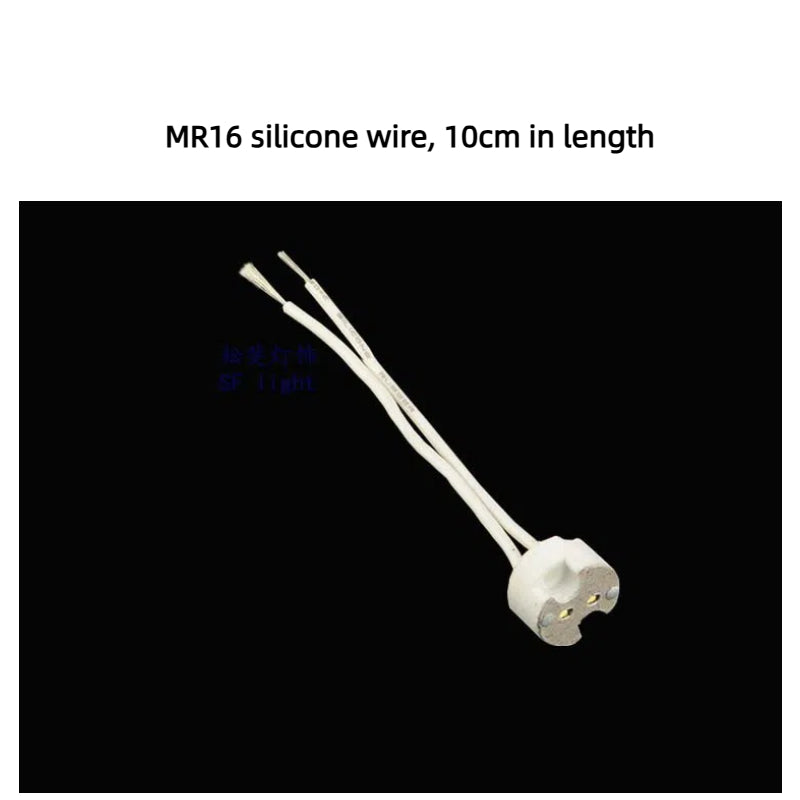 Kiven MR16  Recessed Mini Spotlight Lamp Cup, Ceramic Lamp Base, Lamp Pin, Socket & Wire Plug