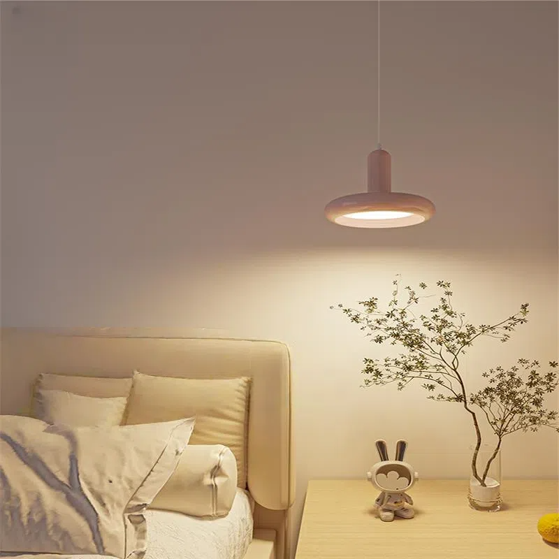 Kiven Nordic Style Simple Creamy Pink H-Type Track Chandelier - Ideal for Bedrooms