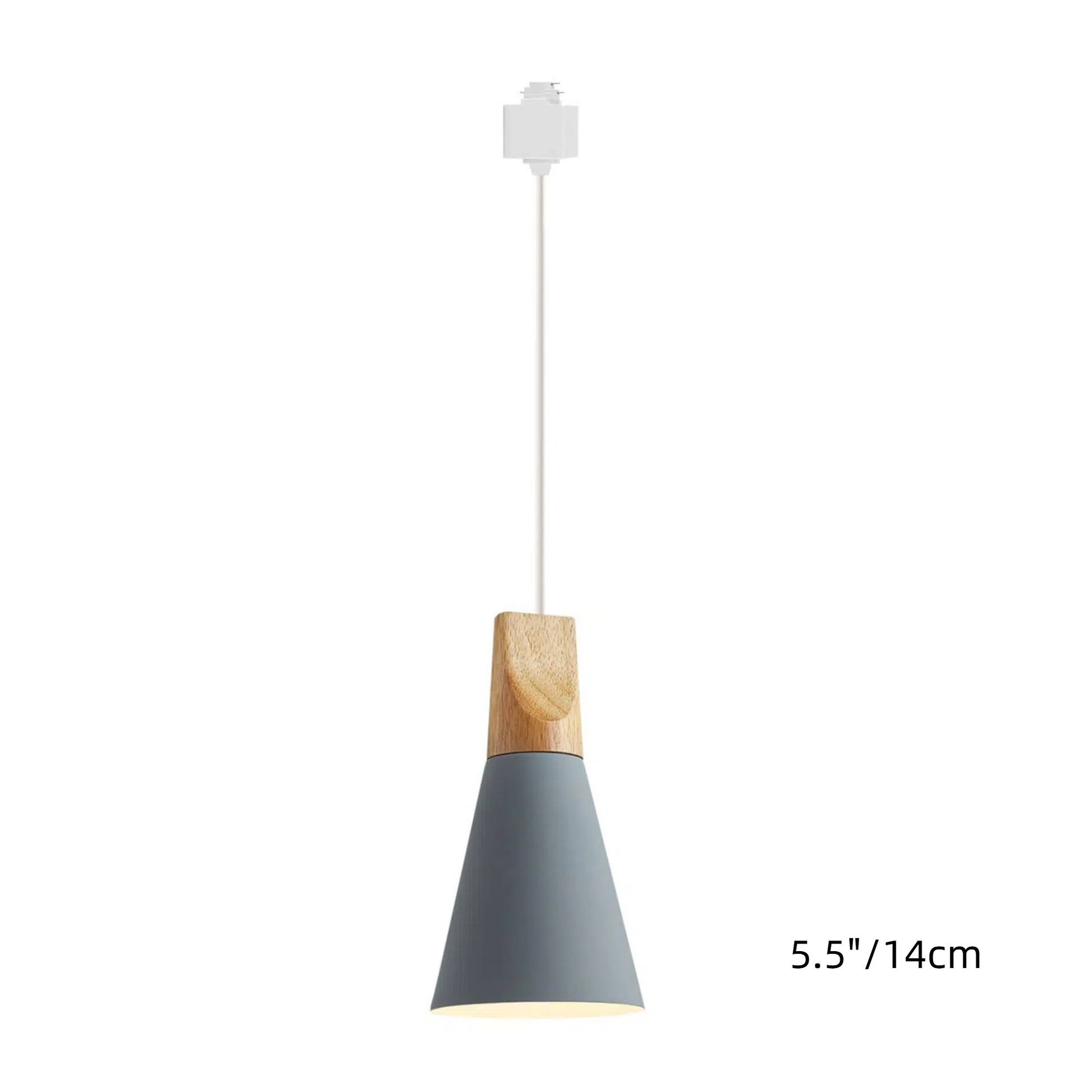 H-Type Track Pendant Lighting White Scandinavian Style Pendant Lights for Kitchen, Dining Room, Bedroom Modern Wood and Aluminum Light(Bulb & Track Rail NOT included)