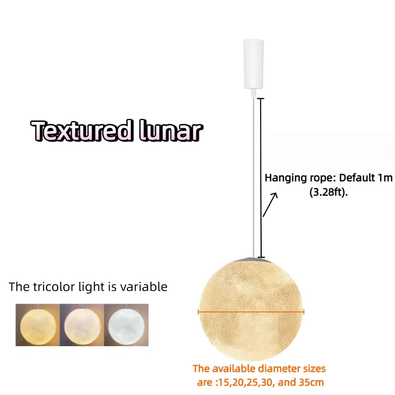 Kiven Nordic Style H & J Track Lunar Pendant Lights for Creative Display Windows, Dining Rooms, and Bars - Ideal for Fashion Stores and Commercial Use (Indoor Lighting)