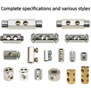 Kiven 304 Stainless Steel Wire Rope Locking Device, Adjustable Self-Locking Double-Hole Cable Clamp for Clothes Hanger/Picture Hanging - Customizable