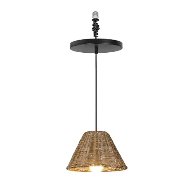Kiven Instant Light Conversion Kit for 4/5/6inch Hole,Rattan Farmhouse Lighting Recessed Can Light Conversion Kit to Pendant with E26 Screw-in Adapter for Kitchen Island Living Hallway DZ0511