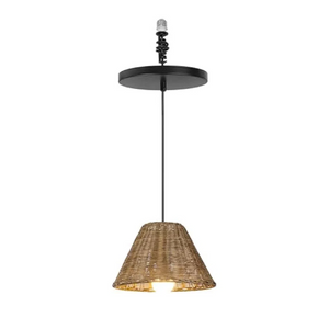 Kiven Instant Light Conversion Kit for 4/5/6inch Hole,Rattan Farmhouse Lighting Recessed Can Light Conversion Kit to Pendant with E26 Screw-in Adapter for Kitchen Island Living Hallway DZ0511