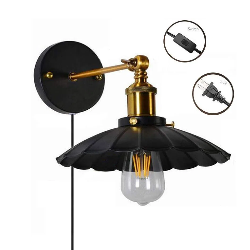 Plug in Industrial Edison Cage Antique Style Wall Sconce Lamp