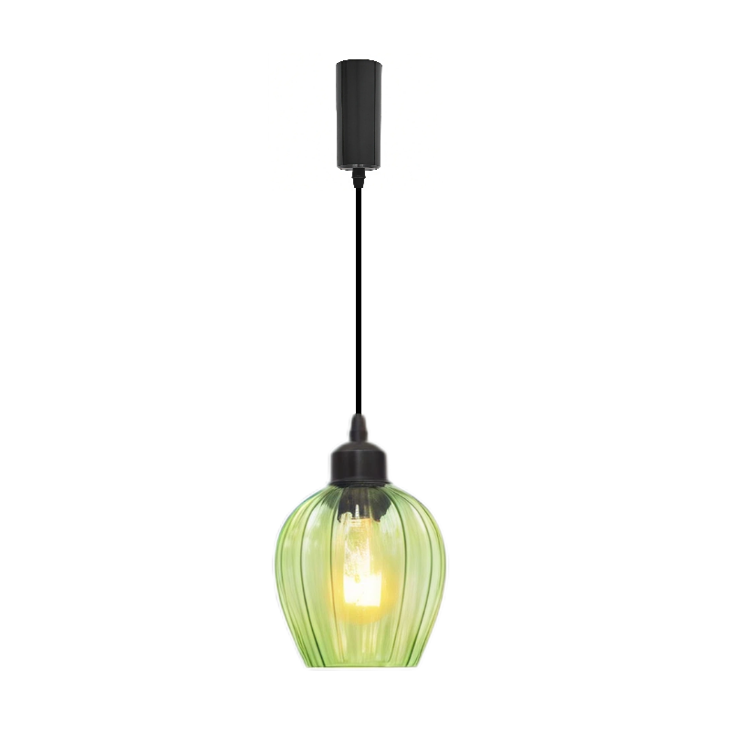 Kiven Retro H Track Pendant Light, Nordic Vintage American Farmhouse Industrial Green Glass Shade, for Cafe Bar Restaurant Hallway Lighting
