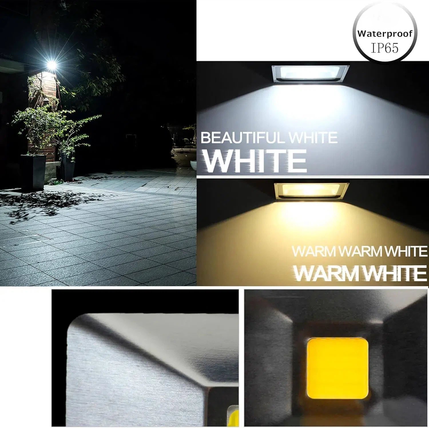 Kiven Long Range Remote Square Wash Wall Lights Include Bracket Shop Signs Billboards 10W 3000K 960 Lumens 9.84ft Plug-in Cord No Wiring Need for Yard, Patio, Garden, Garage Exterior Walls