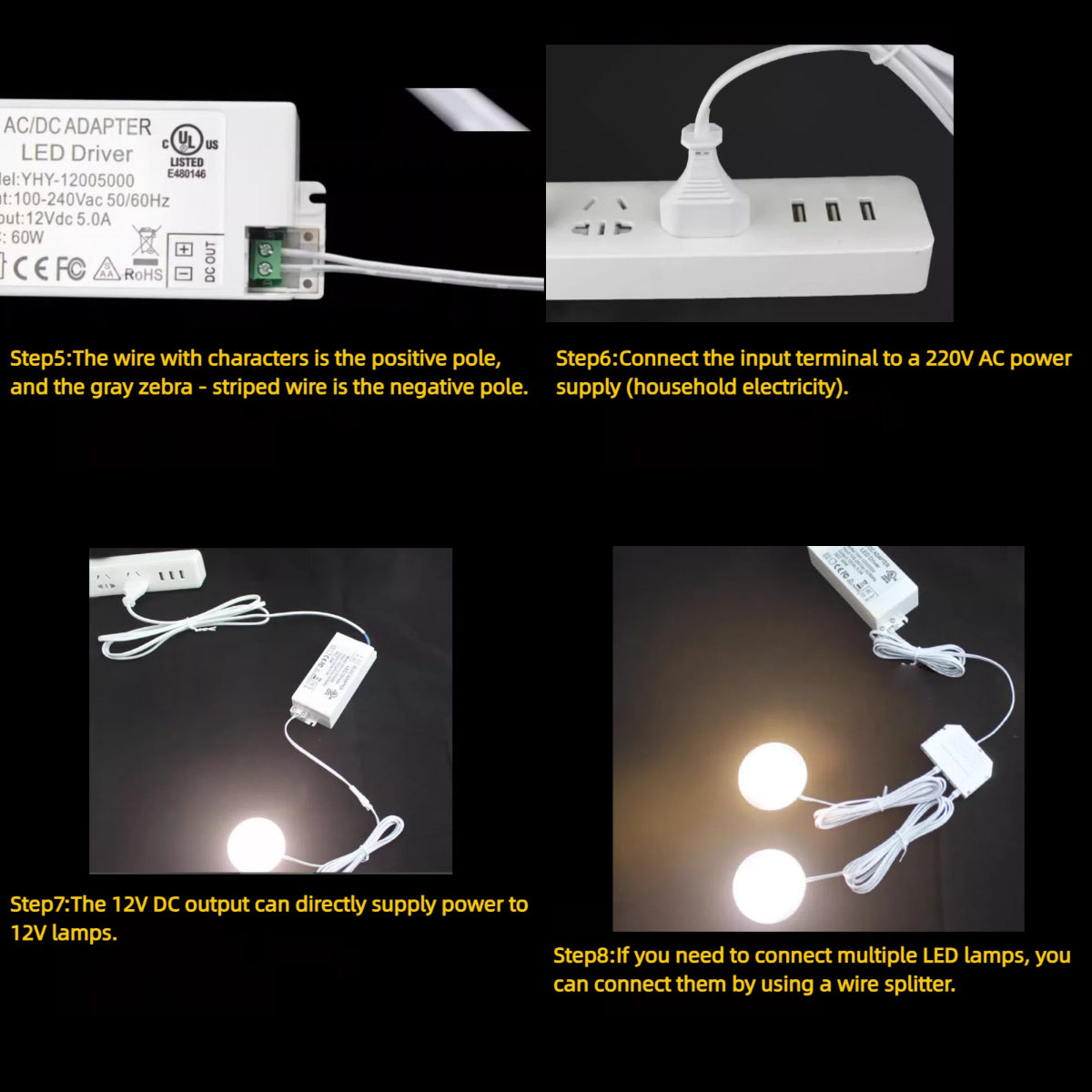 Kiven 110V AC to 12V DC 1A 12W Constant Voltage LED Power Supply, CE Certified Voltage Regulator Transformer for LED Strip Lights/Bulbs/Lamps