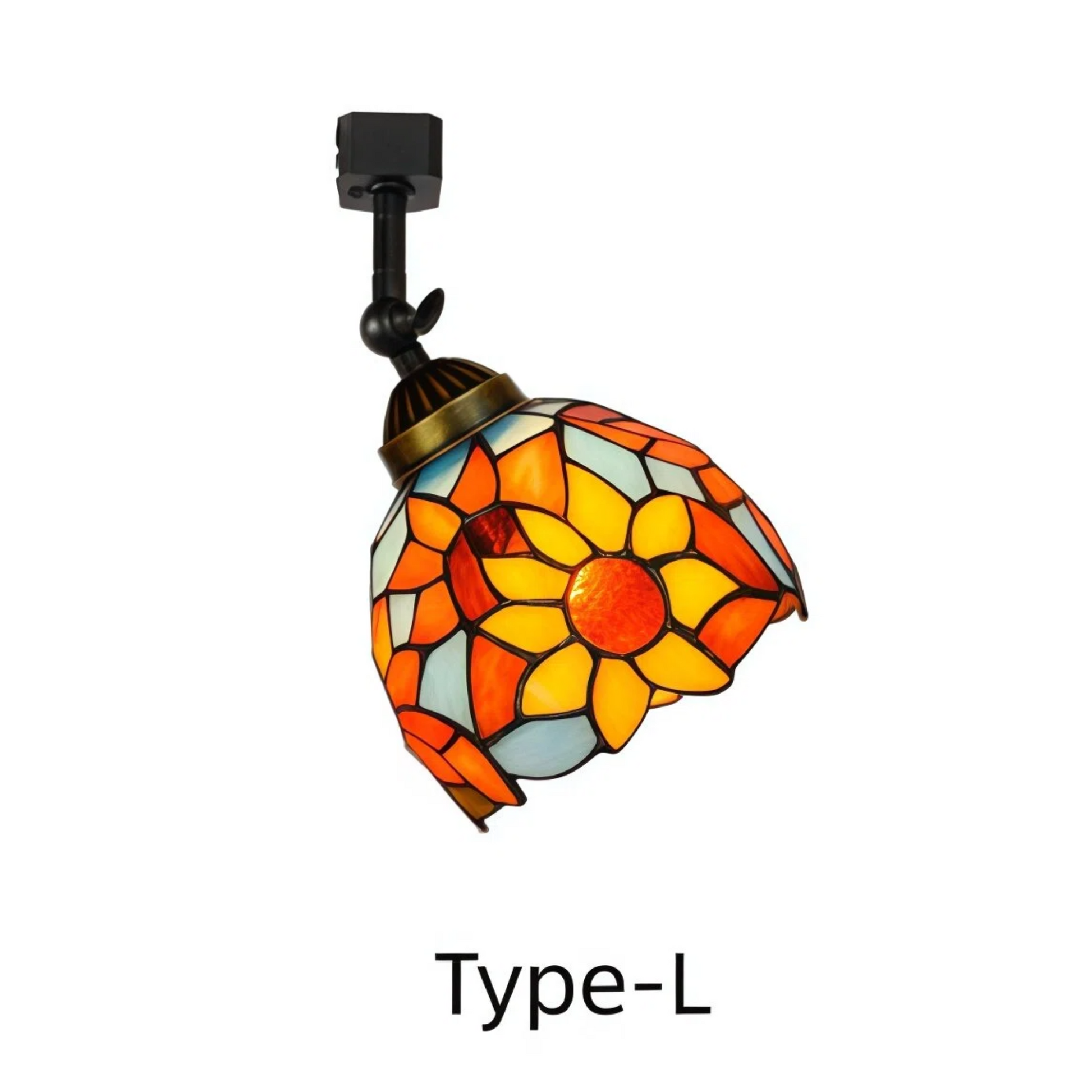 Kiven Dimmable H-Type Track Head Lighting Adjustable Angle Tiffany Ceiling Light Colorful Dragonfly Glass Shade Handmade Track Light Fixture for Gallery Mirror Front(No Track)