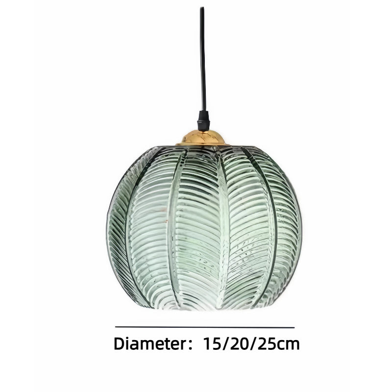 Kiven Nordic Style Pendant Light with Vein-Textured Glass Shade, Adjustable Design, Versatile for Dining Room, Living Room, Bedroom, Bar & Hallway