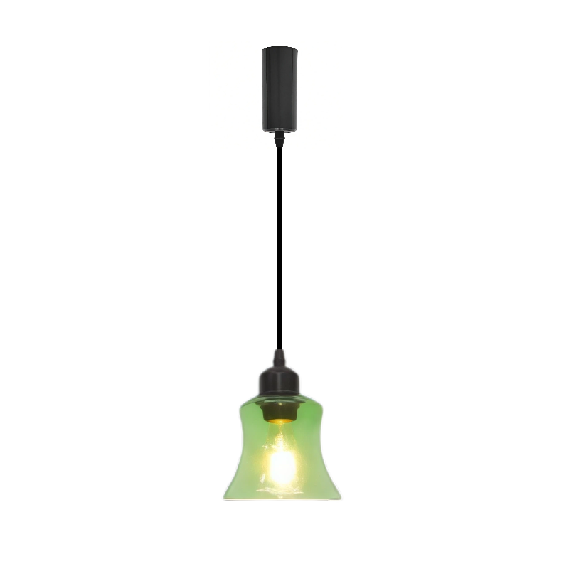 Kiven Retro H Track Pendant Light, Nordic Vintage American Farmhouse Industrial Green Glass Shade, for Cafe Bar Restaurant Hallway Lighting