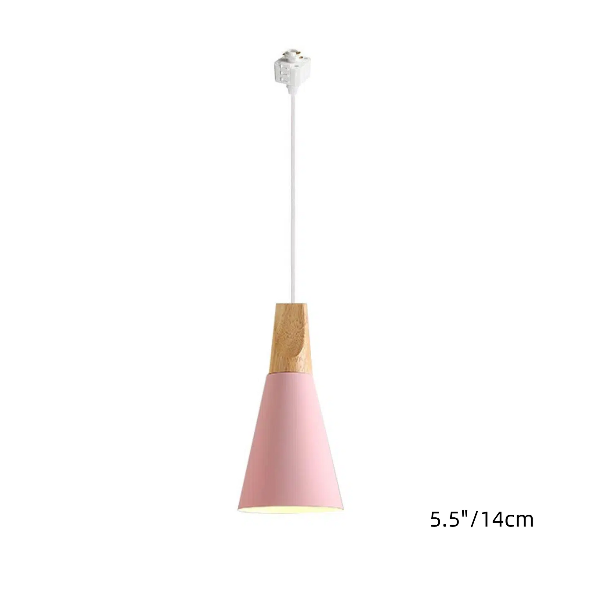 H-Type Track Pendant Lighting White Scandinavian Style Pendant Lights for Kitchen, Dining Room, Bedroom Modern Wood and Aluminum Light(Bulb & Track Rail NOT included)