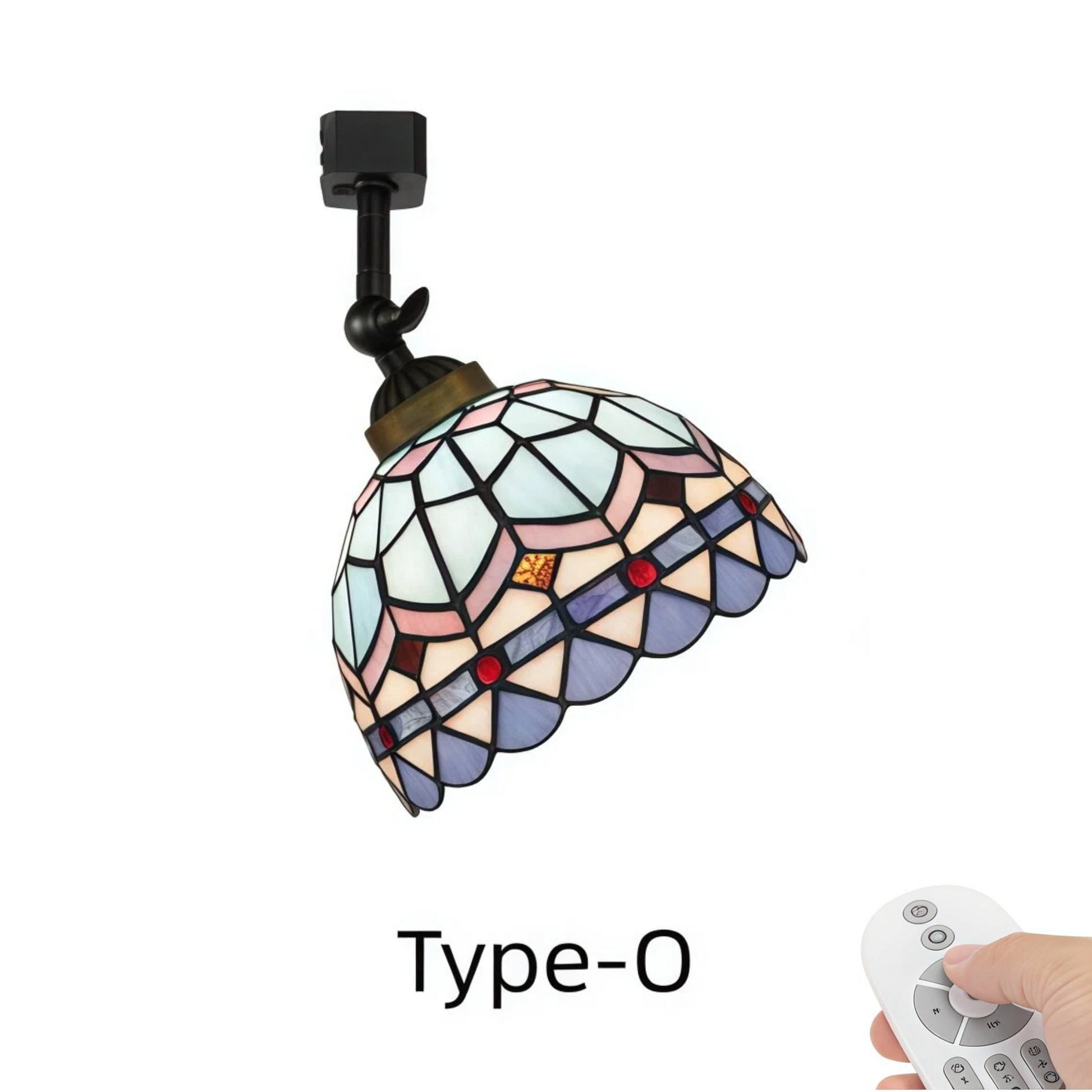 Kiven Dimmable H-Type Track Head Lighting Adjustable Angle Tiffany Ceiling Light Colorful Dragonfly Glass Shade Handmade Track Light Fixture for Gallery Mirror Front(No Track)