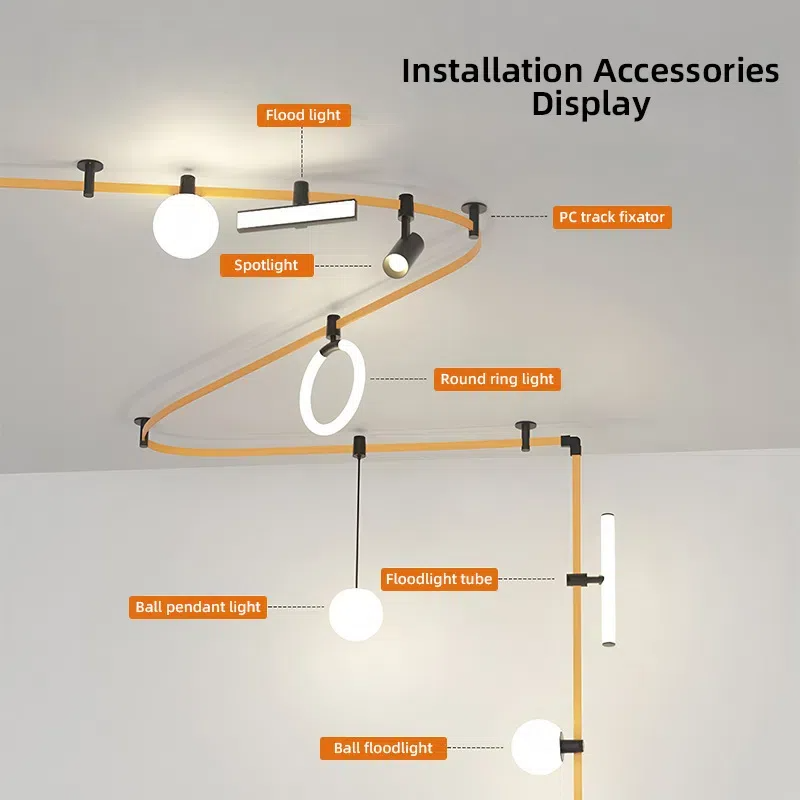 Kiven Semi - Flexible Golden Track Strip: Moldable, Surface - Mounted for Home & Clothing Stores, Track Light