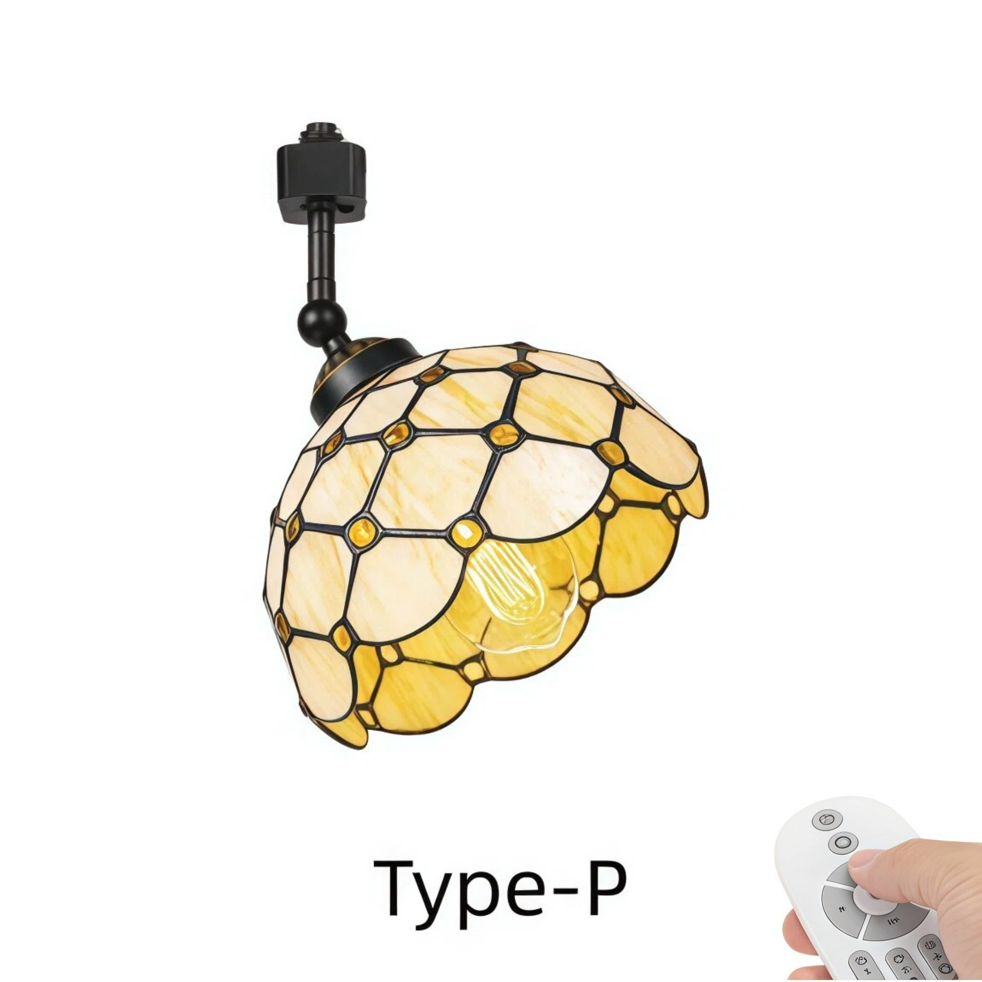Kiven Dimmable H-Type Track Head Lighting Adjustable Angle Tiffany Ceiling Light Colorful Dragonfly Glass Shade Handmade Track Light Fixture for Gallery Mirror Front(No Track)