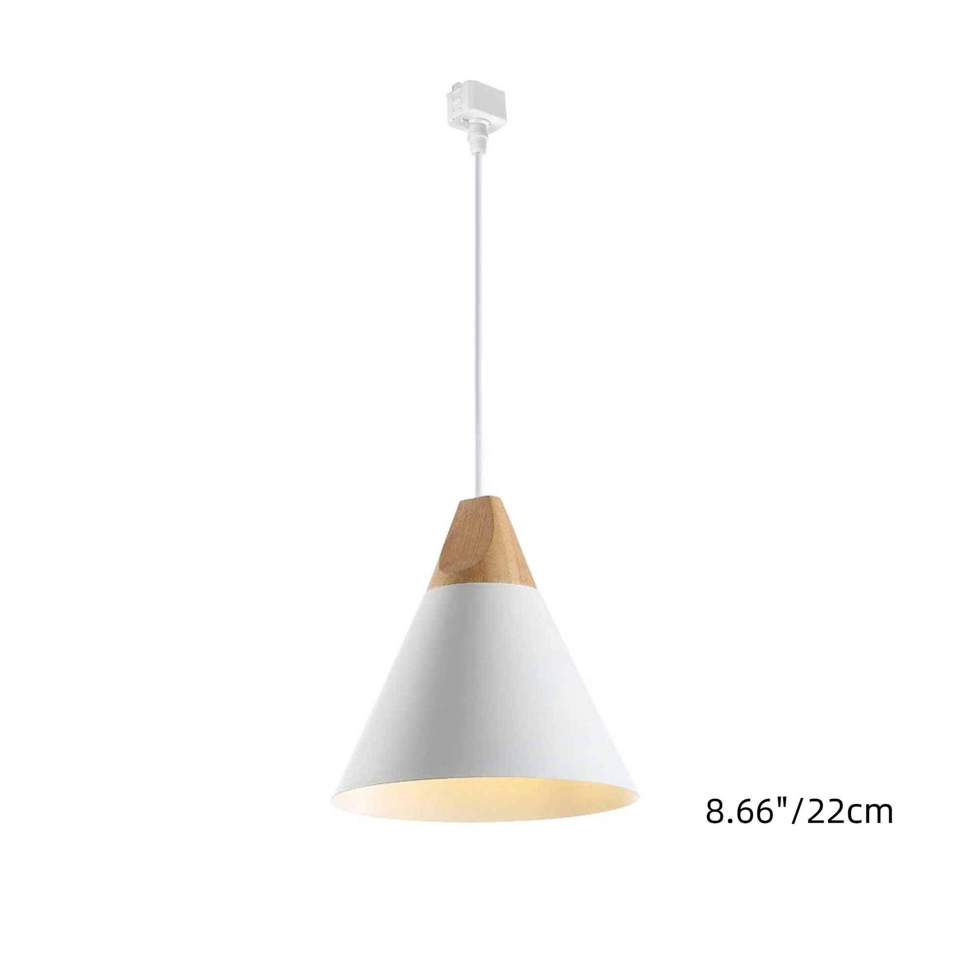 H-Type Track Pendant Lighting White Scandinavian Style Pendant Lights for Kitchen, Dining Room, Bedroom Modern Wood and Aluminum Light(Bulb & Track Rail NOT included)
