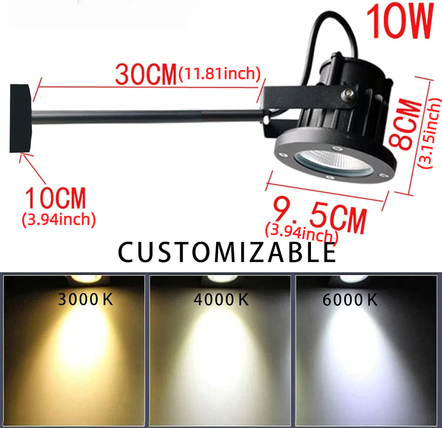 Kiven Outdoor IP65 Waterproof Timer Spotlight (for Garden/Entrance)