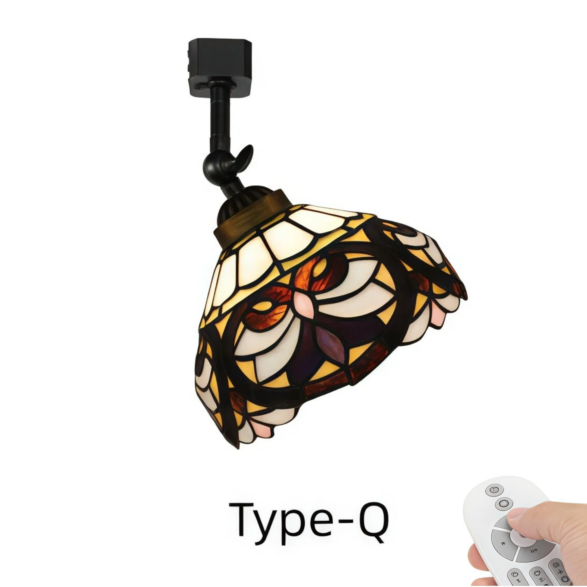Kiven Dimmable H-Type Track Head Lighting Adjustable Angle Tiffany Ceiling Light Colorful Dragonfly Glass Shade Handmade Track Light Fixture for Gallery Mirror Front(No Track)