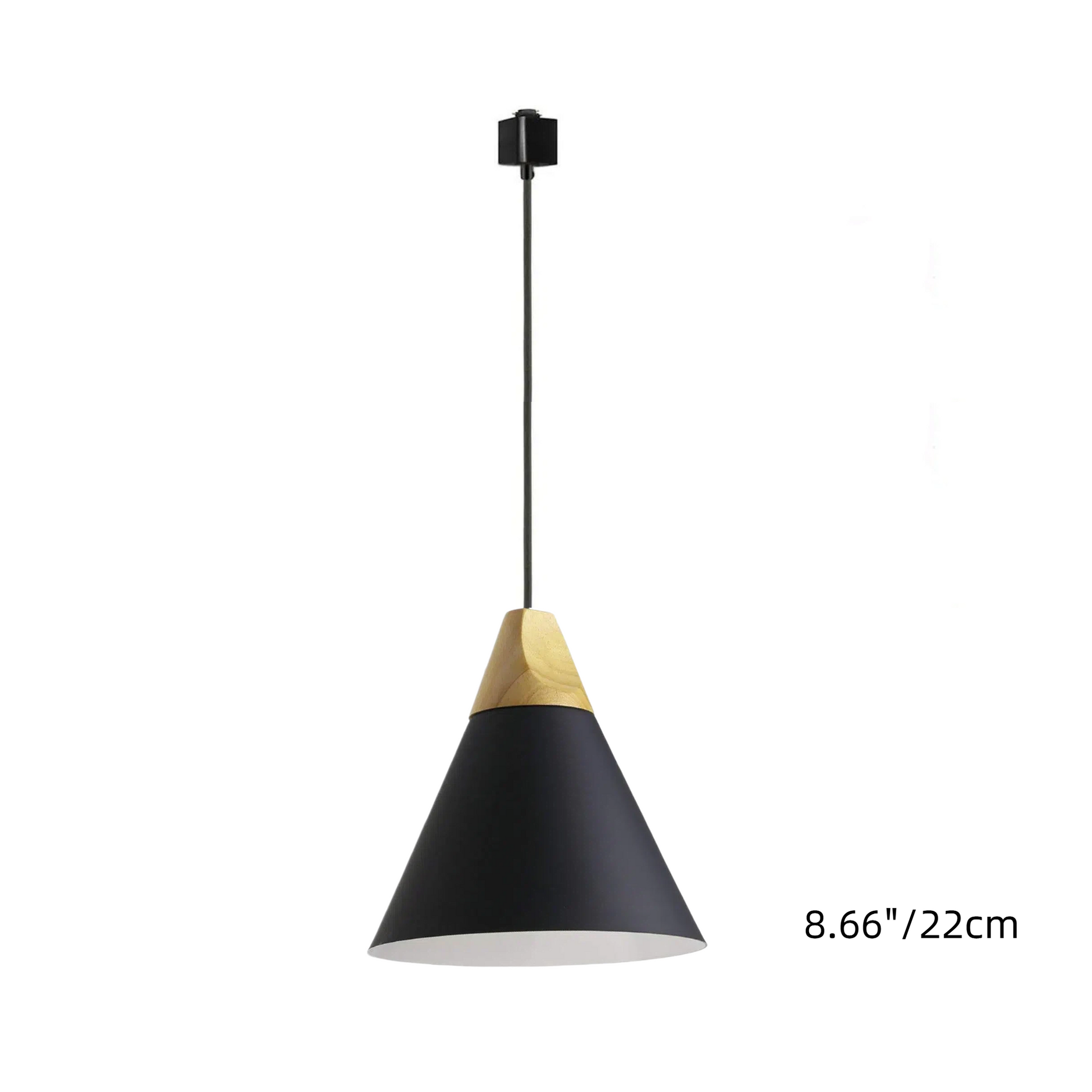 H-Type Track Pendant Lighting White Scandinavian Style Pendant Lights for Kitchen, Dining Room, Bedroom Modern Wood and Aluminum Light(Bulb & Track Rail NOT included)