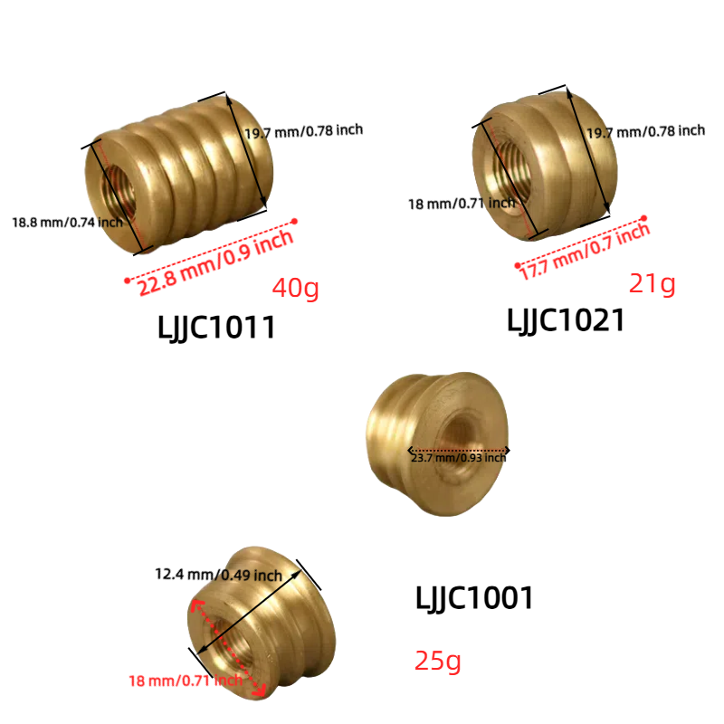 4 - Pack Thread - shaped Brass Turned Parts for Bohemian Tassel Table & Floor Lamps DIY Assembly (for Indoor Use)