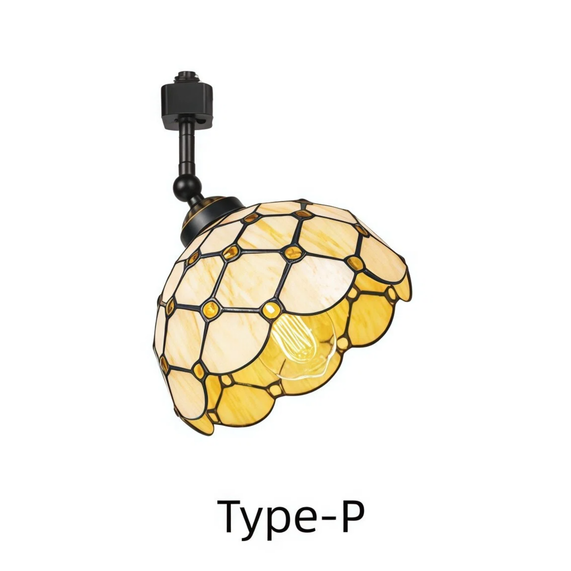 Kiven Dimmable H-Type Track Head Lighting Adjustable Angle Tiffany Ceiling Light Colorful Dragonfly Glass Shade Handmade Track Light Fixture for Gallery Mirror Front(No Track)
