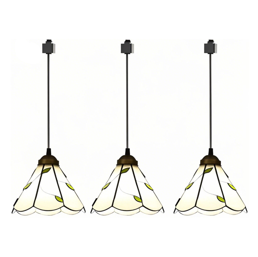 Tiffany Retro Glass Shade H-Type Track Pendant Light