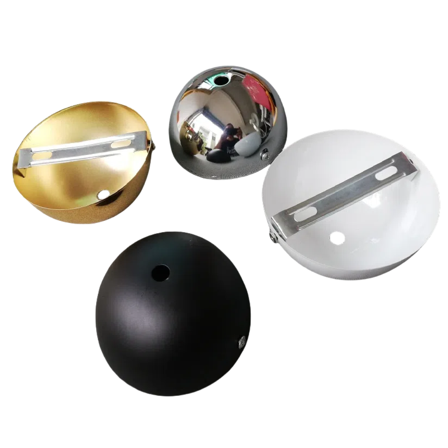 4-Pack Iron Pendant Light Bases for DIY Ceiling Light Assembly (Indoor Use)