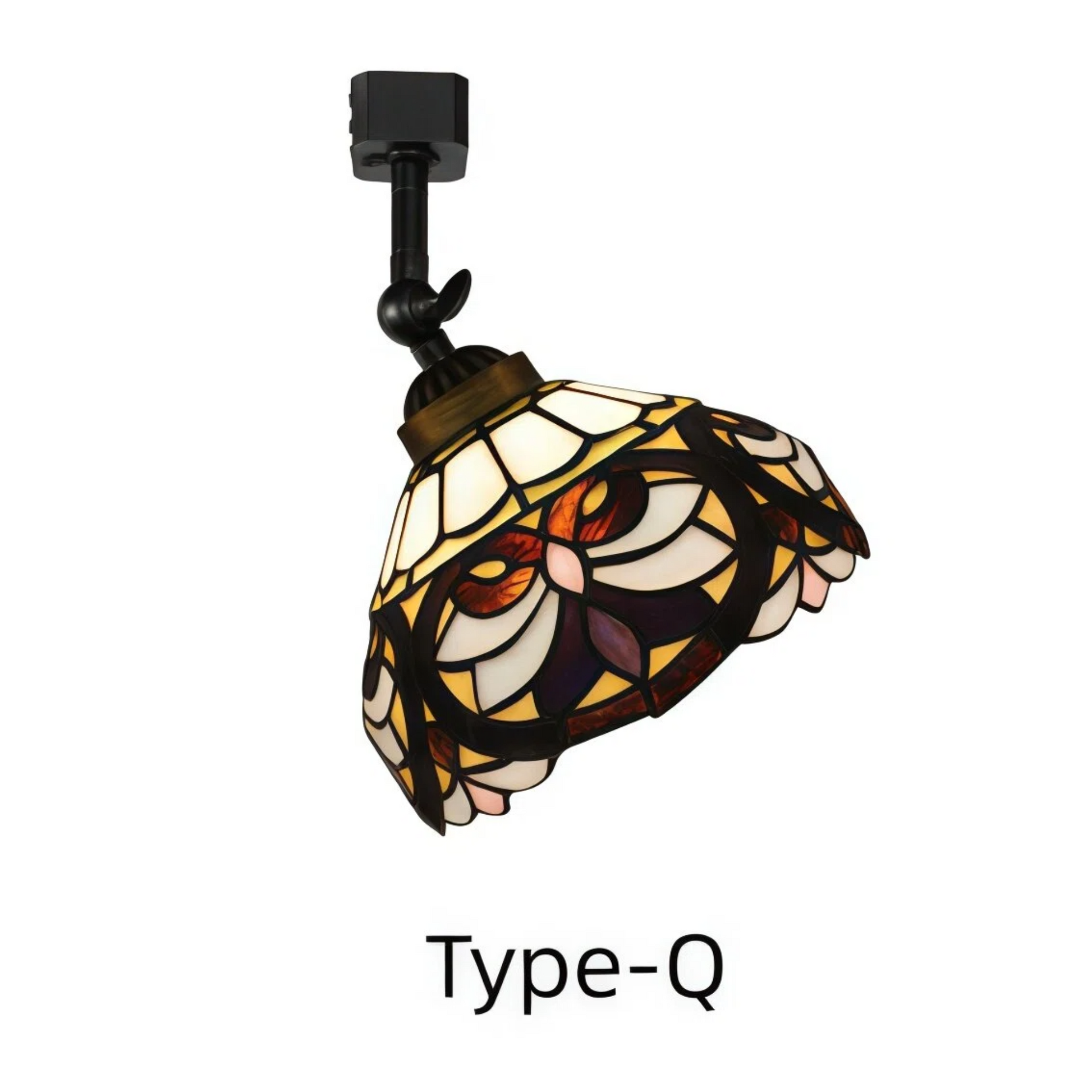 Kiven Dimmable H-Type Track Head Lighting Adjustable Angle Tiffany Ceiling Light Colorful Dragonfly Glass Shade Handmade Track Light Fixture for Gallery Mirror Front(No Track)