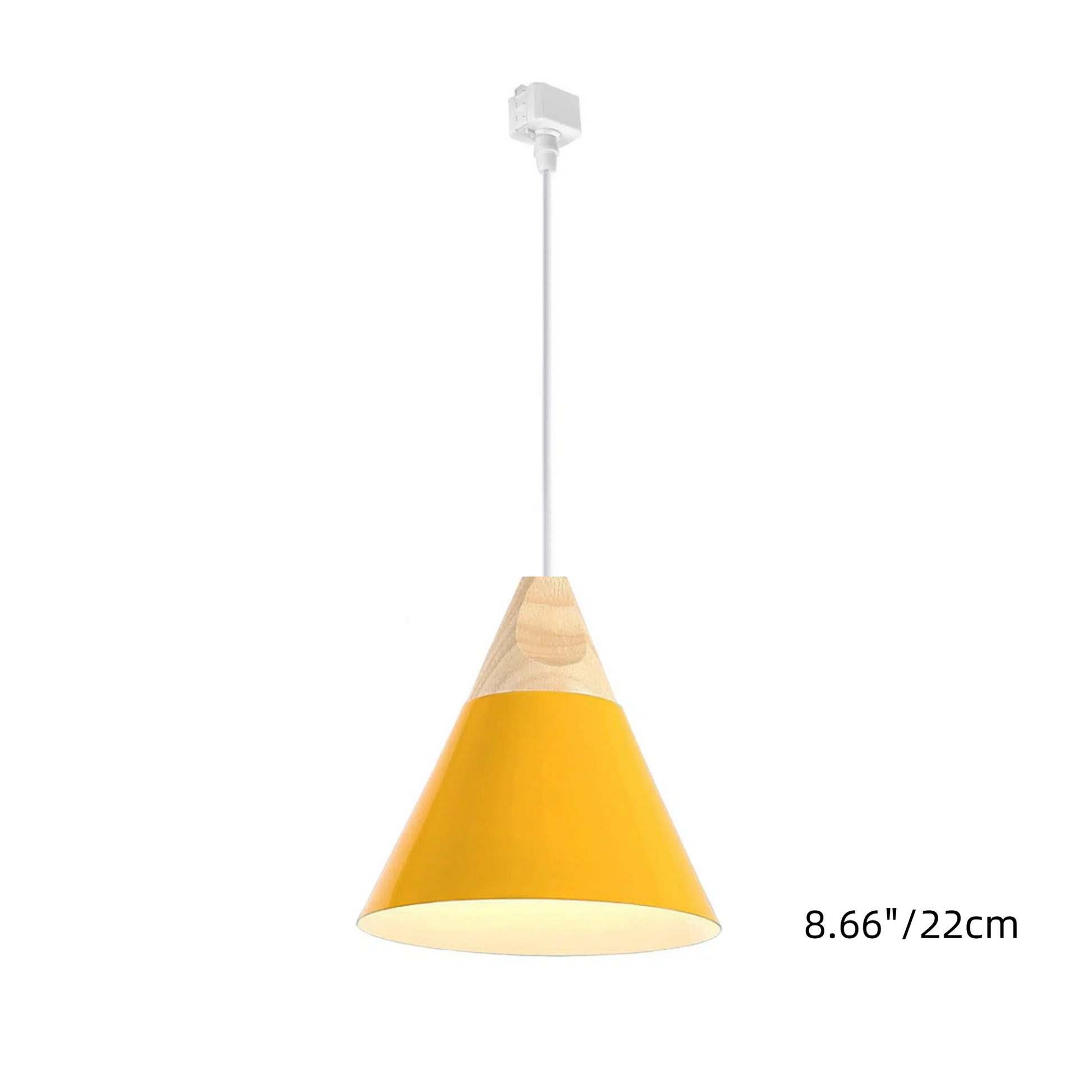 H-Type Track Pendant Lighting White Scandinavian Style Pendant Lights for Kitchen, Dining Room, Bedroom Modern Wood and Aluminum Light(Bulb & Track Rail NOT included)
