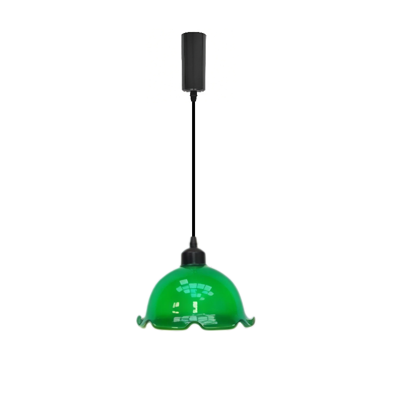 Kiven Retro H Track Pendant Light, Nordic Vintage American Farmhouse Industrial Green Glass Shade, for Cafe Bar Restaurant Hallway Lighting