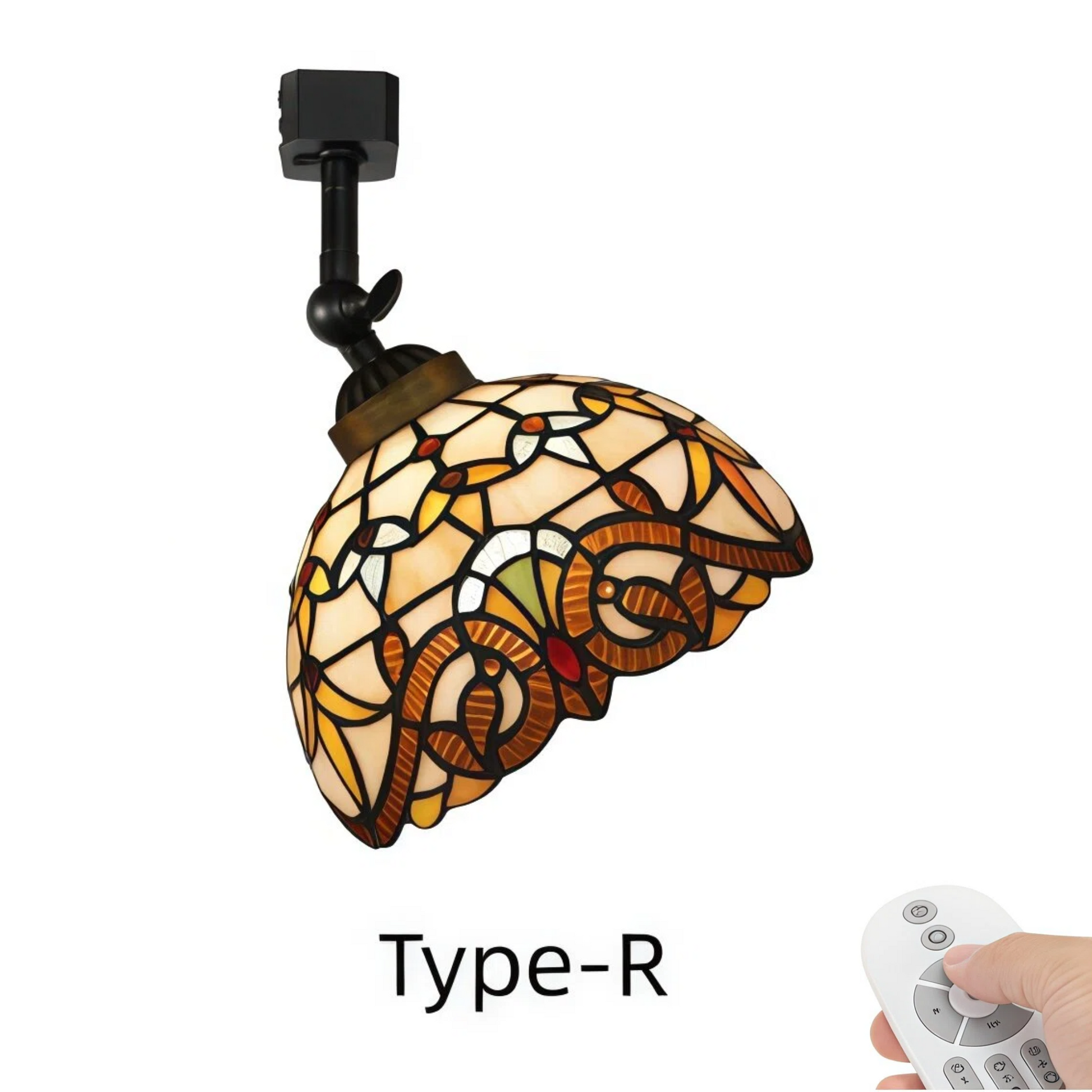 Kiven Dimmable H-Type Track Head Lighting Adjustable Angle Tiffany Ceiling Light Colorful Dragonfly Glass Shade Handmade Track Light Fixture for Gallery Mirror Front(No Track)