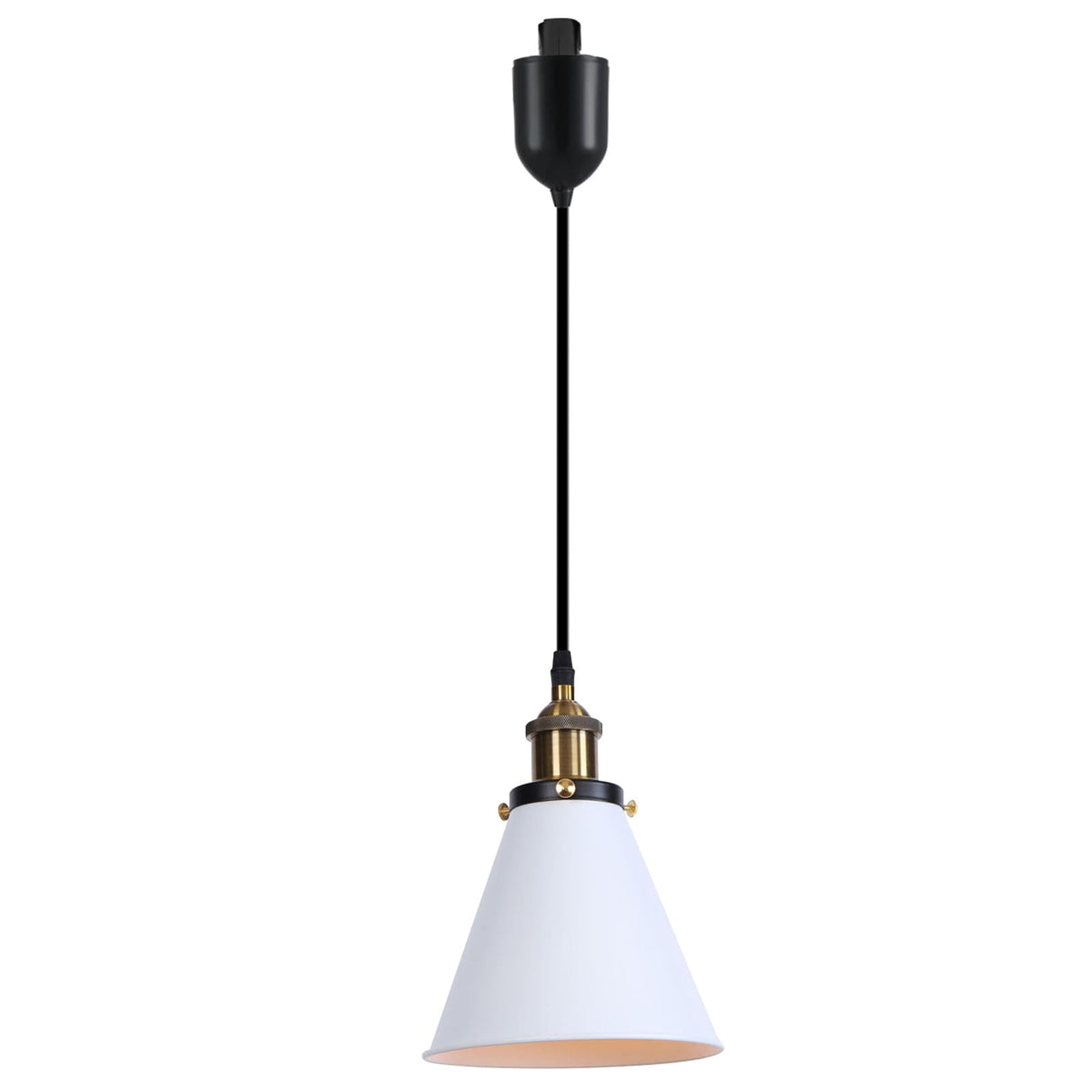 Kiven H-Type Track Lighting, Modern Halo Track Pendant Light with Built-in Cable Wrapper Metal Lampshade, Dimmable H Track Light Pedant Adjustable Length for Bedroom Kitchen Shop, Silver Finish