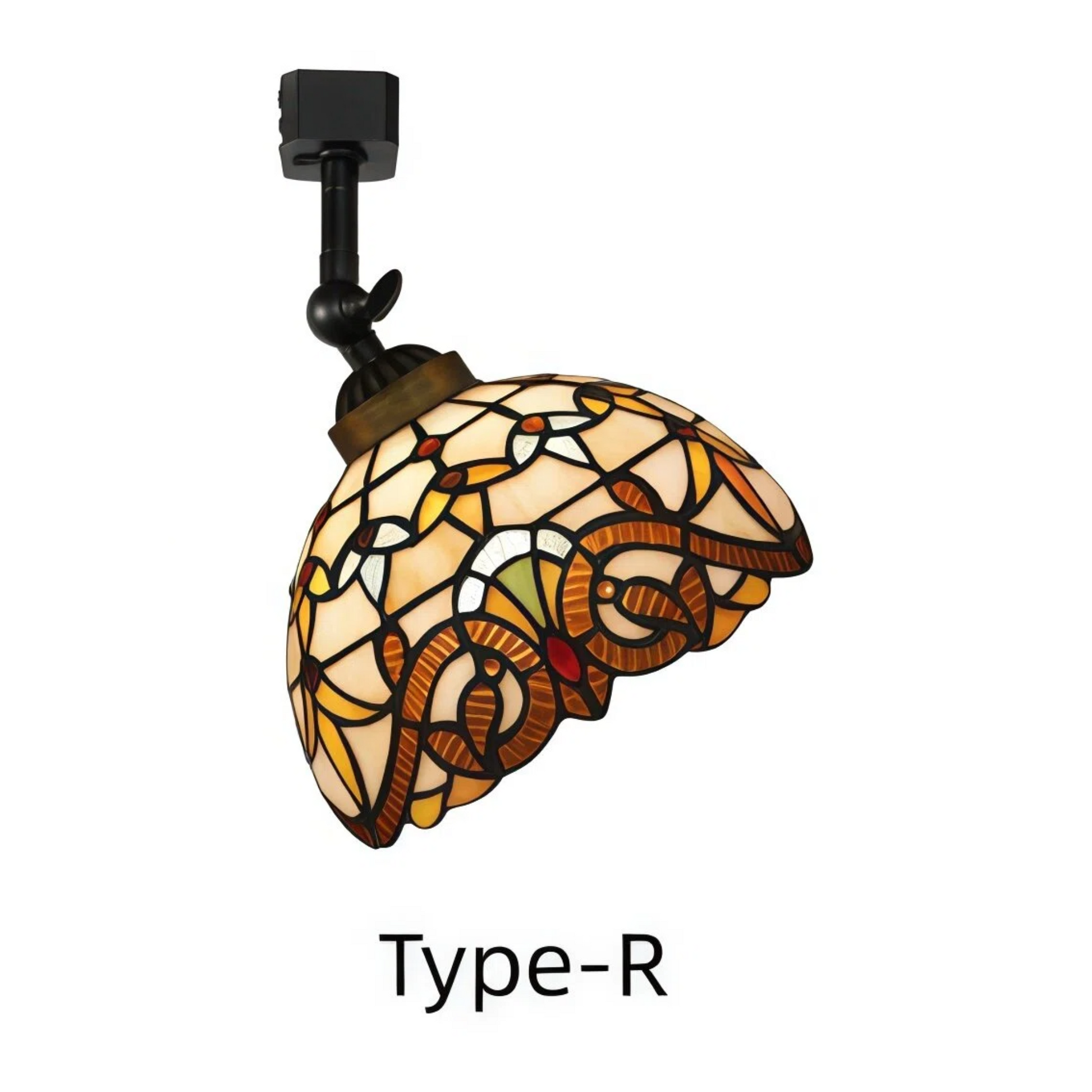 Kiven Dimmable H-Type Track Head Lighting Adjustable Angle Tiffany Ceiling Light Colorful Dragonfly Glass Shade Handmade Track Light Fixture for Gallery Mirror Front(No Track)