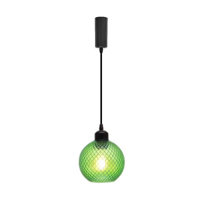Kiven Retro H Track Pendant Light, Nordic Vintage American Farmhouse Industrial Green Glass Shade, for Cafe Bar Restaurant Hallway Lighting