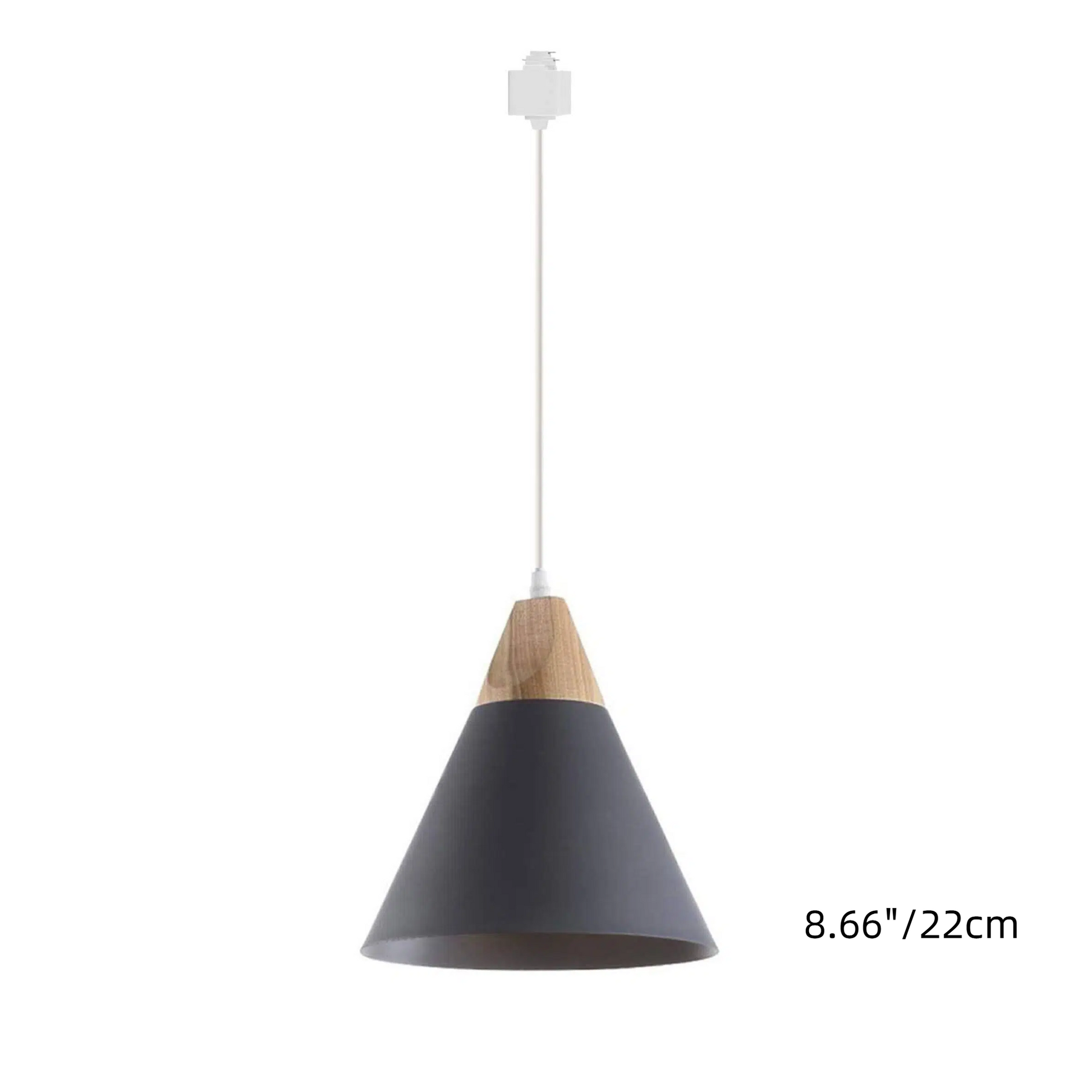 H-Type Track Pendant Lighting White Scandinavian Style Pendant Lights for Kitchen, Dining Room, Bedroom Modern Wood and Aluminum Light(Bulb & Track Rail NOT included)