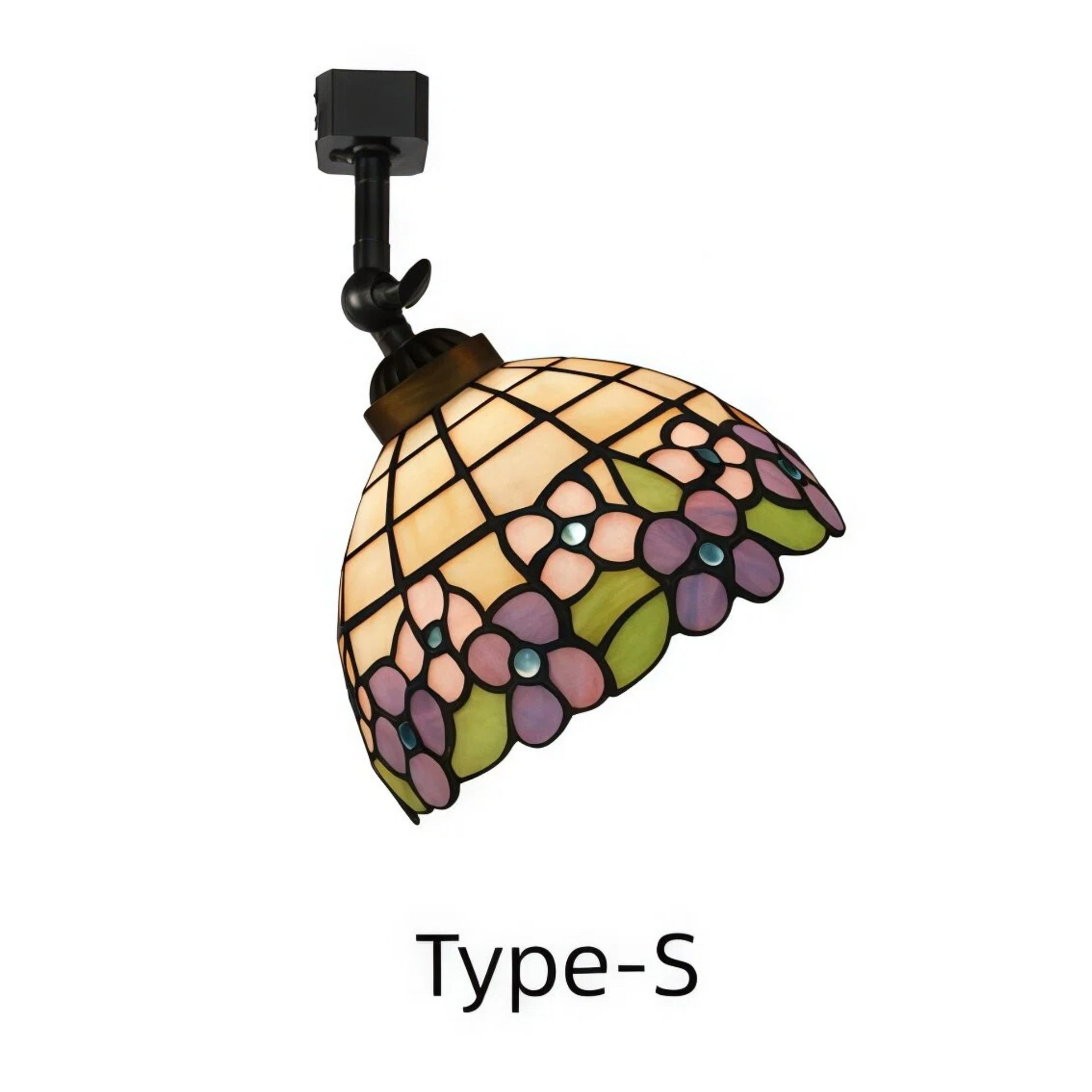 Kiven Dimmable H-Type Track Head Lighting Adjustable Angle Tiffany Ceiling Light Colorful Dragonfly Glass Shade Handmade Track Light Fixture for Gallery Mirror Front(No Track)