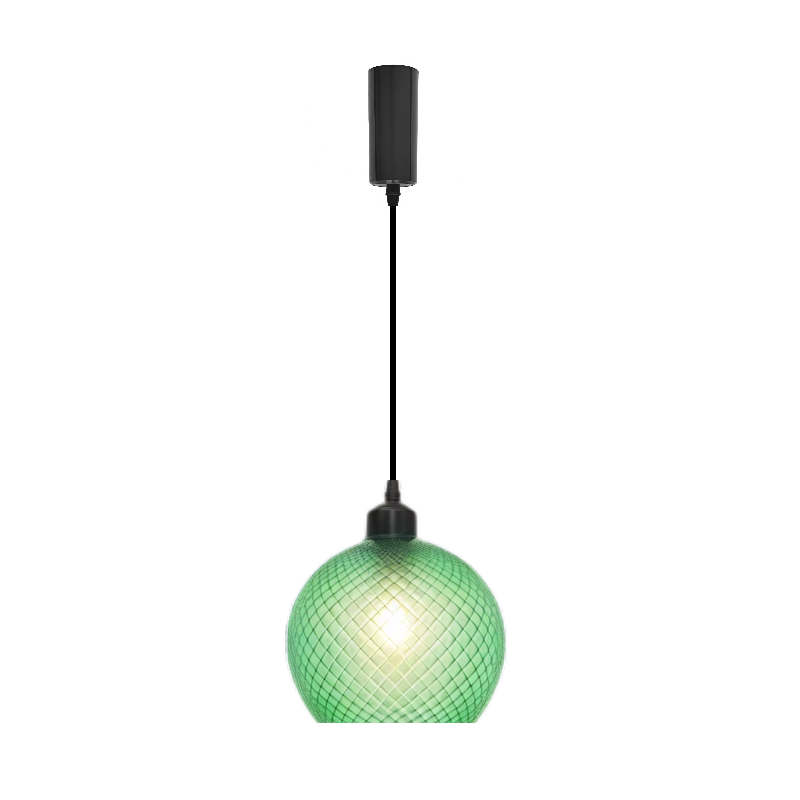 Kiven Retro H Track Pendant Light, Nordic Vintage American Farmhouse Industrial Green Glass Shade, for Cafe Bar Restaurant Hallway Lighting