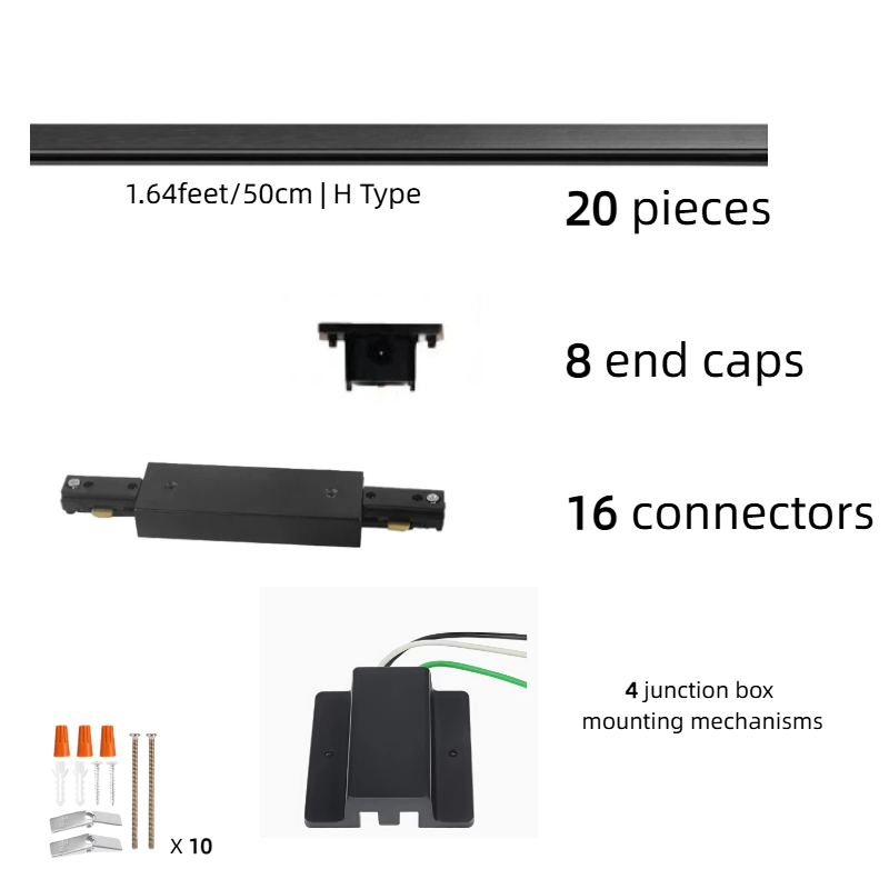 Halo Track Lighting Rails Live End Cord Kit with Button Switch