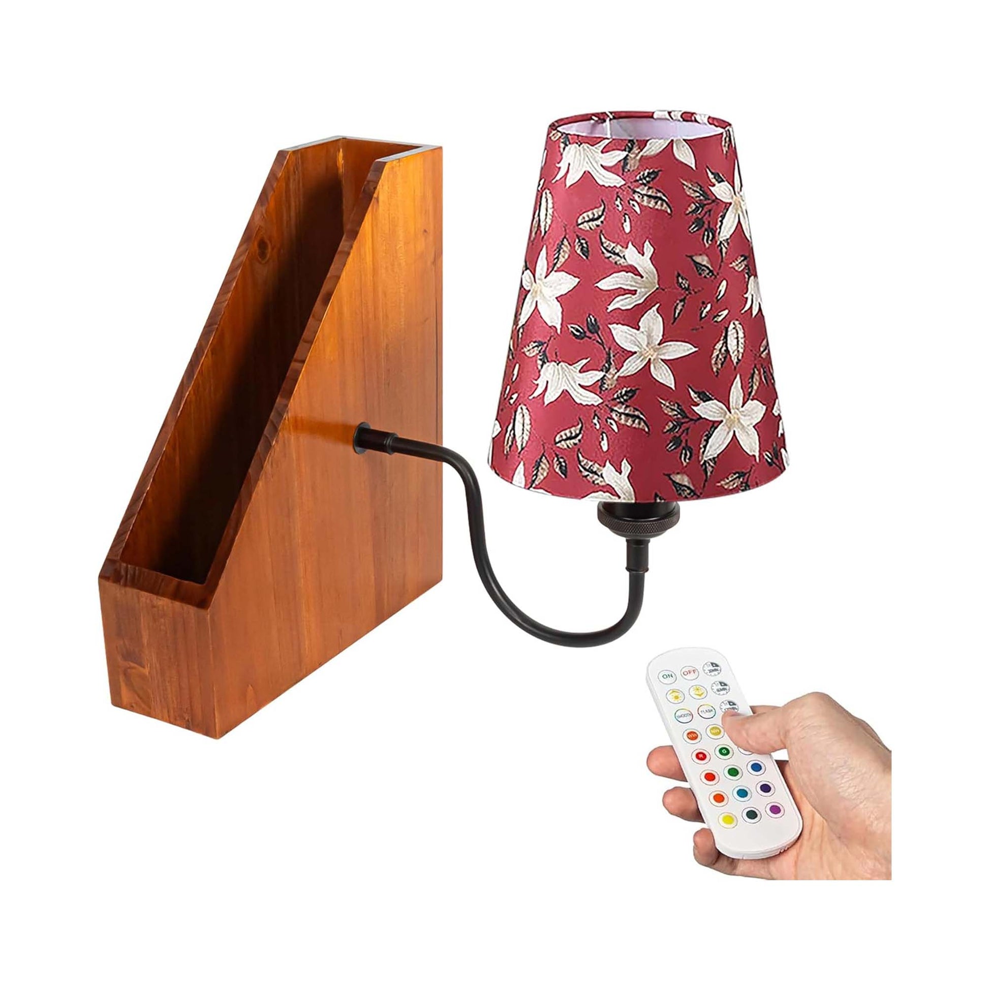 Kiven Cordless Bookshelf Lamp, Rechargeable Bookcase Lighting,Farmhouse Decorative Nightstand Storage Box with LED Light, Cordless Table Lamp for Bedside Bookshelf Cabinet DZ0375-B