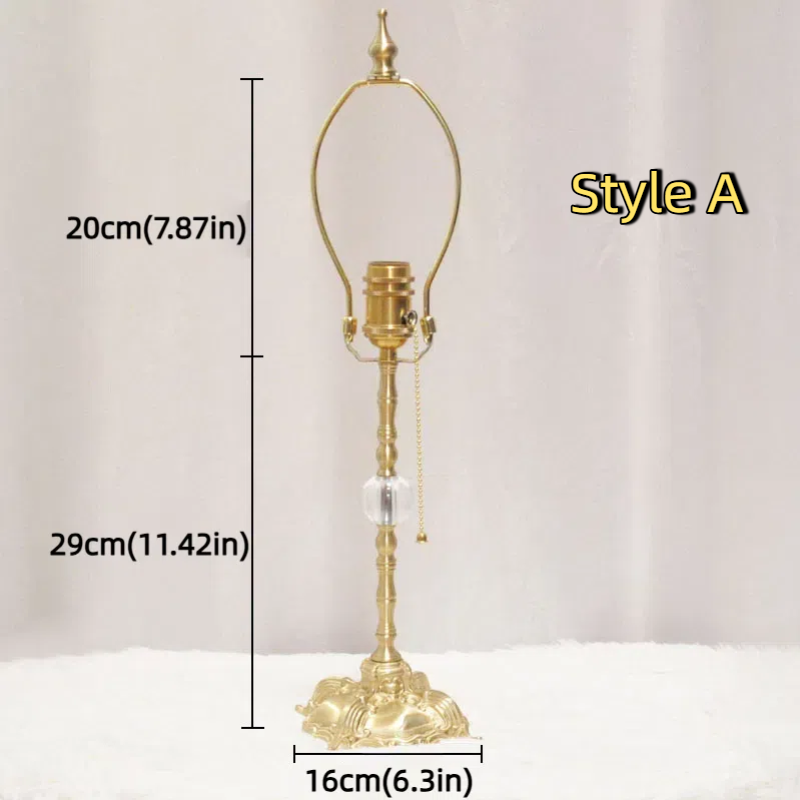 Vintage Brass Tassel Table Lamp Post: Retro Design with Lamp Head & Horn Frame, Dimmable Switch + Plug - in Power Cord