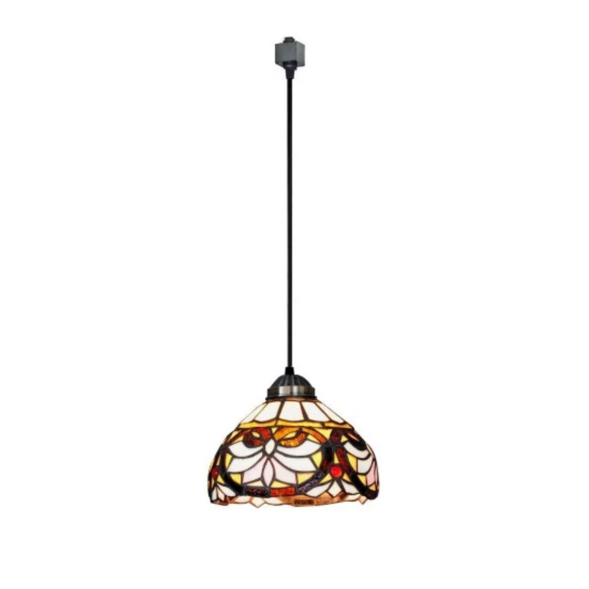 Kiven H-Type Track Lighting Pendants, Tiffany Style h Track Pendant Lights, 1-Light Decorative Track Lighting Fixture for Kitchen Island Hallway,Brown