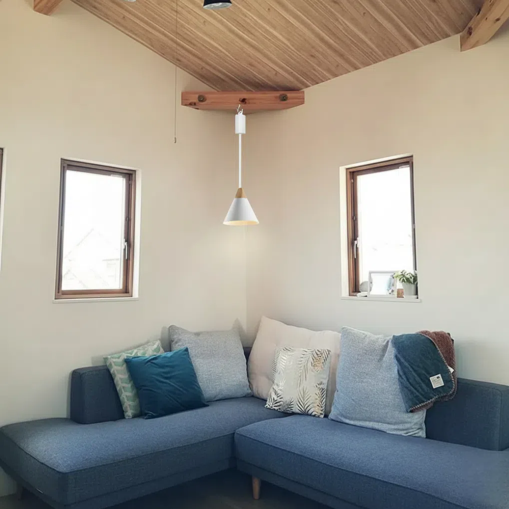 Kiven Battery Operated Pendant Light Nordic-style, featuring Remote Control Dimming and Rechargeable Battery-Powered Bulb, Move Freely around Kitchen, Living Room