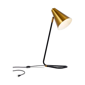Kiven 17.3" Modern Desk Lamp in Matte Black & Antique Brass - Industrial and luxury lighting