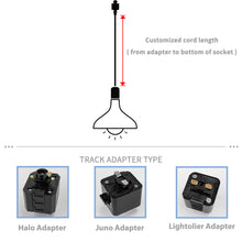 Load image into Gallery viewer, Sloped Position Track Light Fixture E26 Base Globe Glass Modern Design Hanging Lamp Inclined Roof