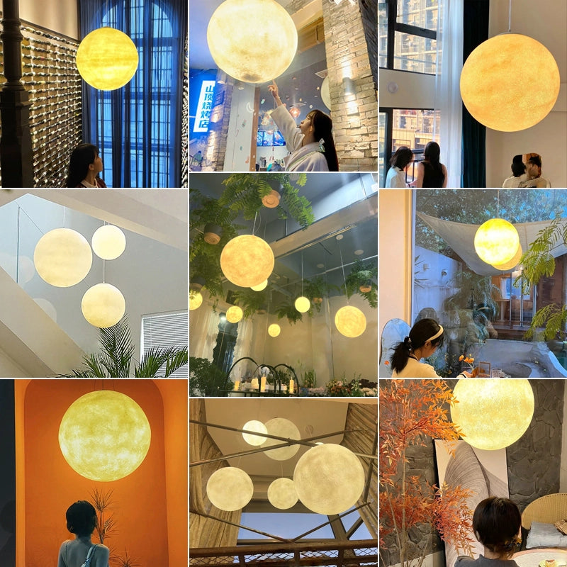 Kiven Nordic Style H & J Track Lunar Pendant Lights for Creative Display Windows, Dining Rooms, and Bars - Ideal for Fashion Stores and Commercial Use (Indoor Lighting)