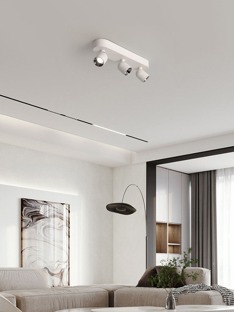 Kiven Plug in Track Lamp Black Ceiling Spotlight with 14.8ft Cord Remote Through-Wall Control Modern Rotatable Light Head for Kitchen Bedroom Hallway