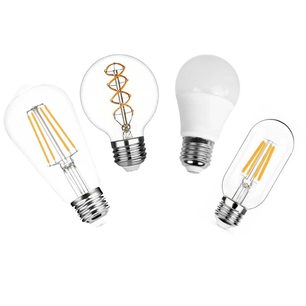 Low Voltage DC 3.7V - 5V LED Light Bulbs (E26 Base, Dimmable) - Low Volt Vintage Filament & Globe Replacement Bulbs for USB Desk Lamps, Solar & Battery Operated Lanterns (2-Pack)