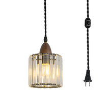Load image into Gallery viewer, Hanging Light Plug In Outlet Corded Modern Crystal Shade E26 Base Living Lamp