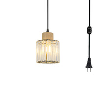 Load image into Gallery viewer, Hanging Light Plug In Outlet Corded Modern Crystal Shade E26 Base Living Lamp
