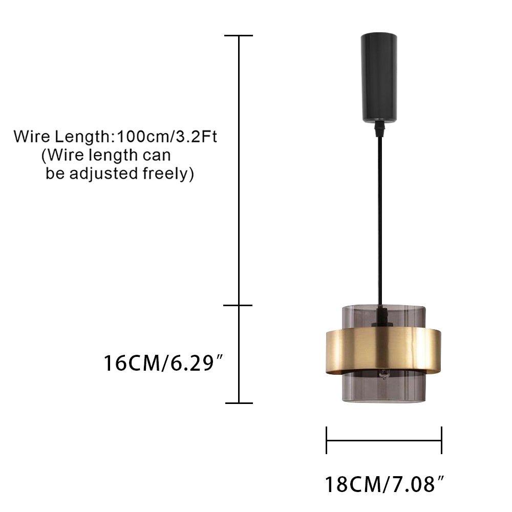 H Track Lighting Heads Glass Adjustable Height Track Pendant Lighting for Kitchen, Dining Room Contemporary Modern Metal Ring H Type (Bulb & Track Rail NOT included)